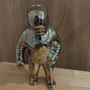 Golden Astronaut Vase Ceramic Cosmonaut Statue Figurine Scuplture Space Art-11"